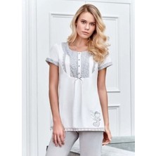 Tuba 7202-TUBA Hamile Pijama Takım-Gri