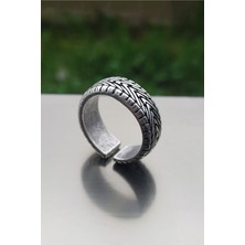 Trend Collection Lastik Tekerlek Wheel Model Ayarlanabilir Gümüş Kaplama Yüzük