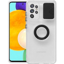 Ally Sm Galaxy S21 S30 Ultra Kılıf Sürgülü Kamera Lens Korumalı Yüzük Standlı Silikon Kılıf