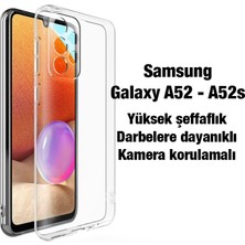 Ally Samsung Galaxy A52 - A52S Kılıf Kamera Korumalı Ultra Ince Şeffaf Silikon Kılıf