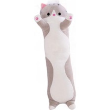 Xinh 50 cm Sevimli Yumuşak Uzun Kedi Peluş Oyuncak - Gri (Yurt Dışından)