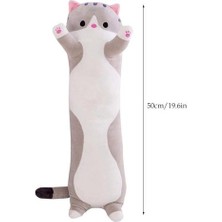 Xinh 50 cm Sevimli Yumuşak Uzun Kedi Peluş Oyuncak - Gri (Yurt Dışından)