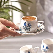 Karaca İznik Yeni Form 6 Kişilik Kahve Fincanı Takımı 90 ml