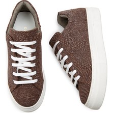Deery Nubuk Kahverengi Işlentili Sneaker Kadın Ayakkabı