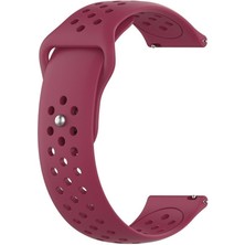 Markacase Huawei Watch Gt 2 46 mm Için Delikli Silikon Kordon Bordo