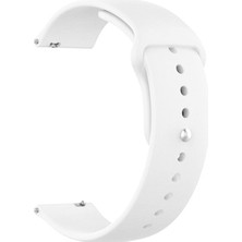 Markacase Huawei Watch Gt 2 46 mm Için Spor Silikon Kordon Kayış Beyaz