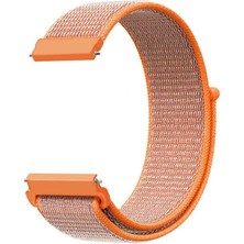 Markacase Samsung Gear Sport R-600 Için Pimli Dokuma Kordon Turuncu