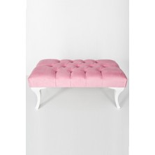 TOKKO Pembe Hünkar Büyük Boy Kapı Önü Ayak Ucu Bench Puf 90 cm