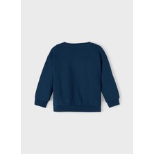 Name It 13198281 Bisiklet Yaka  Normal Kalıp Düz Koyu Mavi Bebek Sweatshirt