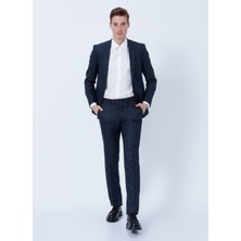 ALTINYILDIZ CLASSICS Erkek Petrol-Bordo Slim Fit Kareli Takım Elbise