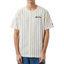 New Era Bisiklet Yaka Düz Beyaz Erkek T-Shirt 60284786-PINSTRIPE Ne Jersey Newera