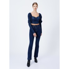 Rocky Girl Yüksek Bel Normal Lacivert Kadın Pantolon RG-203 L