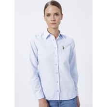 U.S. Polo Assn. Gömlek Yaka Düz Açık Mavi Kadın Gömlek WOXCOLOR022K