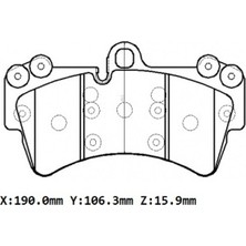 Bramax Volkswagen Touareg- 10/13; Ön Fren Balatası 3,6/4,2/5,0/6,0(KABLOSUZ)(DİSK)(190X106.3X15.9) (Bramax)