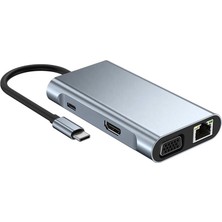 Ally 7in1 USB 3.0 + HDMI + RJ45 + Type-C Hub Adaptör Çevirici Dock Station