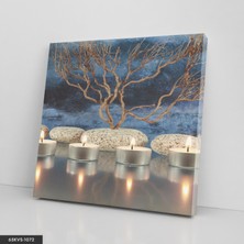 Evine Moda Mumlar Yaprak Tek Parça Kare 65 x 65 cm