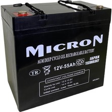 Micron 12V 55 Ah Jel Akü Deep Cycle Agm Akü (Batarya Pil)