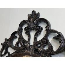 Ayna Denizi Vintage Taç Model Siyah Renk Dekoratif Ayna