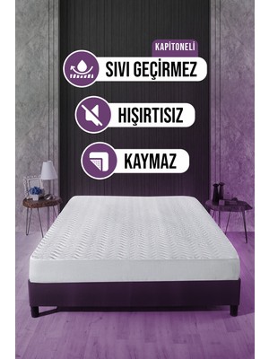 Vavey  Kapitoneli Fitted Su Sıvı Geçirmez Yatak Koruyucu Alez 150x200cm