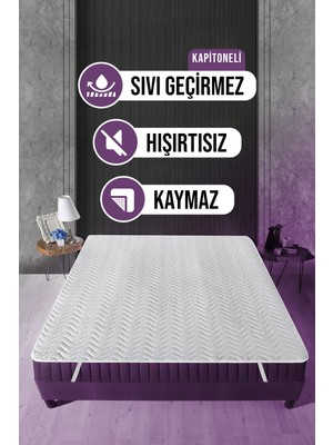 Vavey Kapitoneli Dört Köşe Lastikli Su Sıvı Geçirmez Yatak Koruyucu Alez 200x200cm