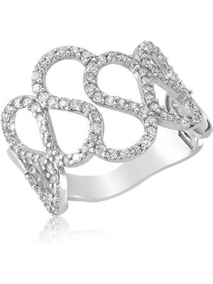 Gumush Gümüş Dalgalı Sonsuzluk Bayan Yüzük