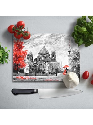 Insigne Berlin Uv Baskılı Cam Kesme Tablası 35X25 cm