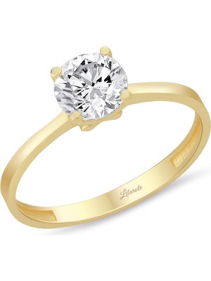 Lilarote Altın Tektaş Yüzük