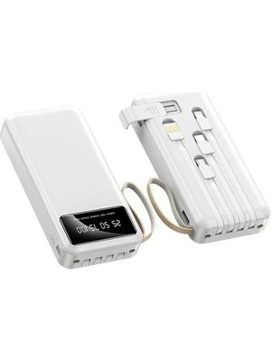 Torima Taşınabilir Batarya 20000 Mah Hızlı Şarj Ledli 4 Çıkışlı Powerbank TRM-1021 Beyaz
