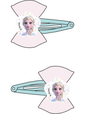 Disney Kız Çocuk Disney Frozen Çıt Çıt 2’li Paket Fiyonklu Floral Toka 44714