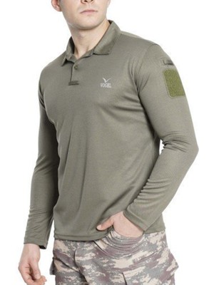 Vogel Tactical Uzun Kollu Yakalı Haki Taktik Tişört