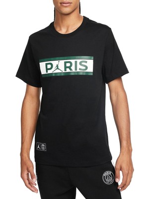 Nike Jordan Paris Saint Germain Wordmark Short-Sleeve Erkek Tişört - Siyah DB6510 010