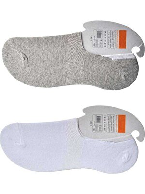 Milenyum Shop Gri ve Beyaz Erkek Babet Çorap 6 Çift