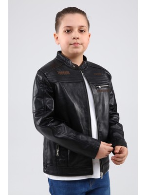 CE-YIL Erkek Çocuk Deri Çocuk Mont