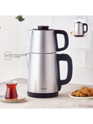 Karaca Karaca Tea Break Silver Inox Çelik Su Isıtıcı & Çay Makinesi