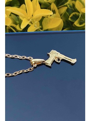 Trend Collection Altın Kaplama Desert Eagle Tabanca Kolye