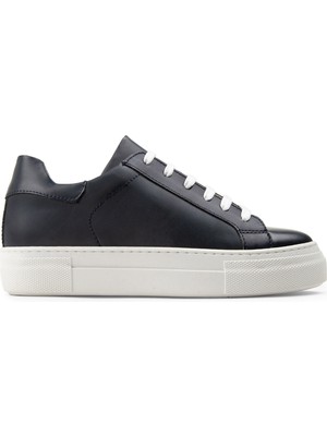 Deery Deri Lacivert Sneaker Kadın Ayakkabı