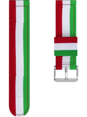 Markacase Huawei Watch Gt 2 Pro 46 mm Için Pantheon Şeritli Kordon Kırmızı Beyaz Yeşil