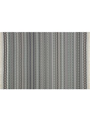 Rugs Modern Cotton 3209 Alr Siyah Beyaz Etnik Saçaklı Kilim