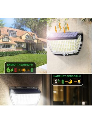 UpWay 160 LED Yansımalı Yeni Model Solar Güneş Enerjili Sensörlü Lamba