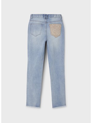 Lmtd Normal Bel Açık Mavi Kız Çocuk Denim Pantolon Nlfızzakuılt Dnm Hw Mom Pant