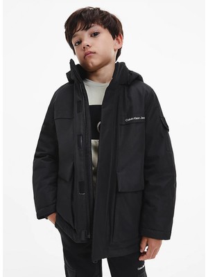 Calvin Klein Siyah Erkek Çocuk Mont IB0IB01274