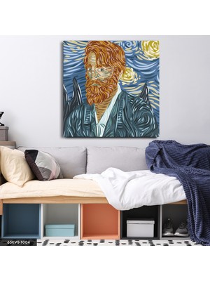 Evine Moda Van Gogh Yıldızlı Gece Tek Parça Kare 65 x 65 cm