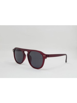 Esrada Oval Bordo Çerçeve Füme Cam  Unisex Gözlüğü 2021 07 46-20-140