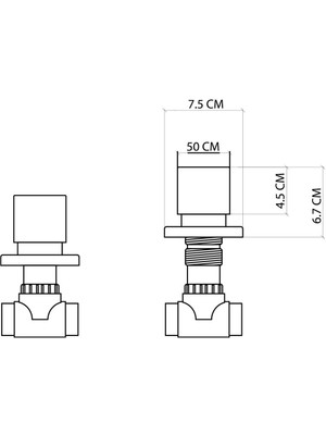 Çeşitli FSV-101 Ankastre Stop Valf Krom FSV-101