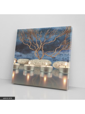 Evine Moda Mumlar Yaprak Tek Parça Kare 65 x 65 cm