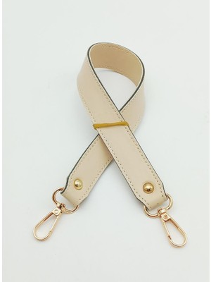 Angel Çanta Aksesuar Krem Renk 42X2.5 cm Kancalı Sap Light Gold Metalli