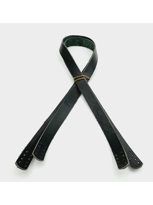 Angel Çanta Aksesuar Siyah Renk Gerçek Deri 80X2 cm Çift Sap