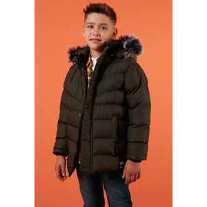 Suni Kürklü Peluş Astarlı Çıkarılabilir Kapüşonlu Mont Erkek Çocuk MONT 5763028