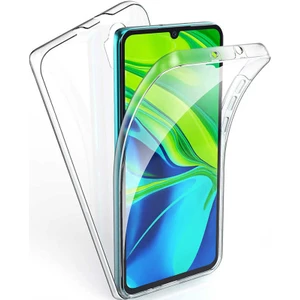 Xiaomi Mi Note 10 Lite Kılıf Ön Arka 360 Koruma Şeffaf Silikon