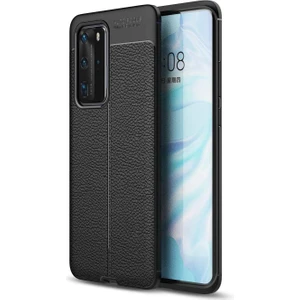 Huawei P40 Pro Kılıf Silikon Niss Deri Görünümlü + Nano Ekran Koruyucu